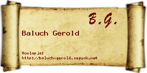 Baluch Gerold névjegykártya